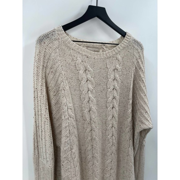 Banana Republic Oatmeal Knit Wool Blend Long Sleeve Sweater Size Extra Large - Picture 2 of 8